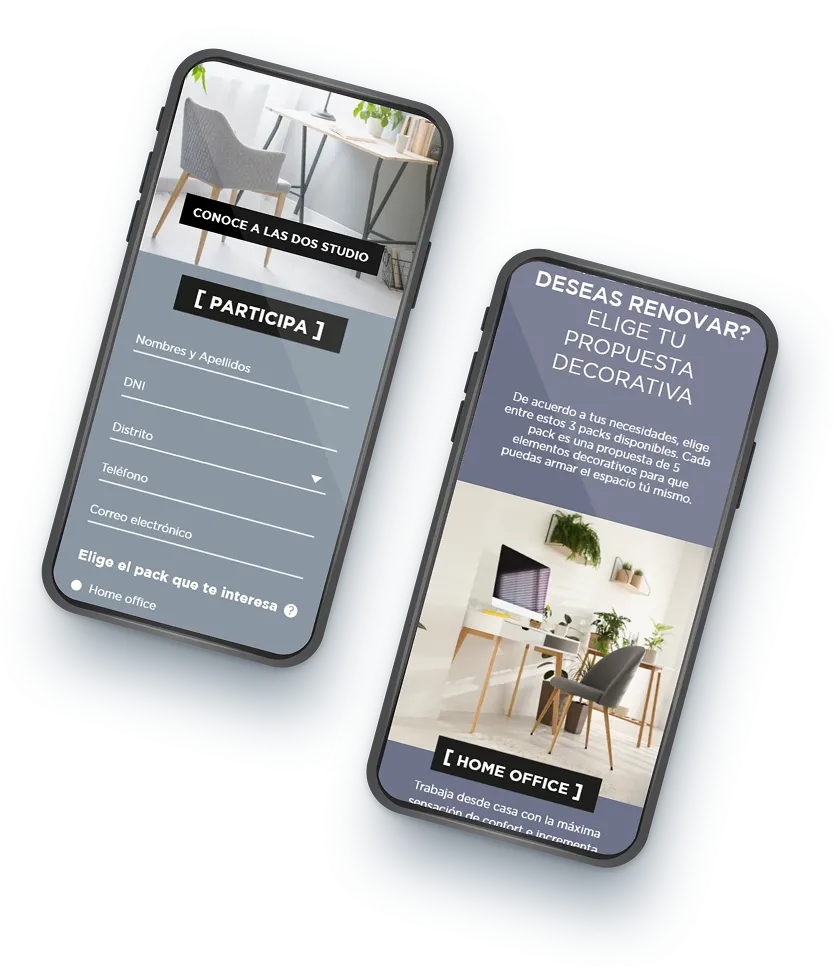 Sitio web de Styla en smartphones: participa y adelanta tu propuesta decorativa