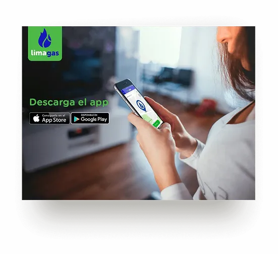 Aplicación móvil de Lima Gas para descarga en App Store y Google Play