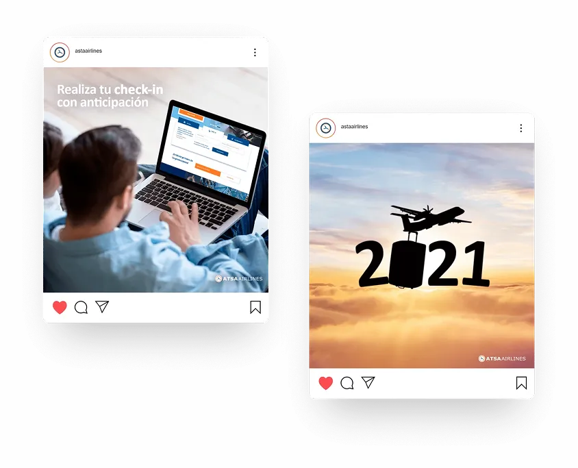 Publicaciones de Instagram de Atsa Airlines