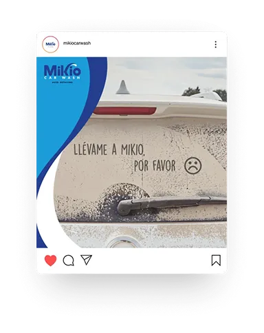 Publicación de Instagram de Mikio Car Wash: Llévame a Mikio, por favor
