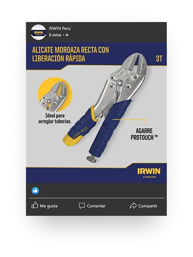 Publicación de IRWIN: Alicates Morada Recta