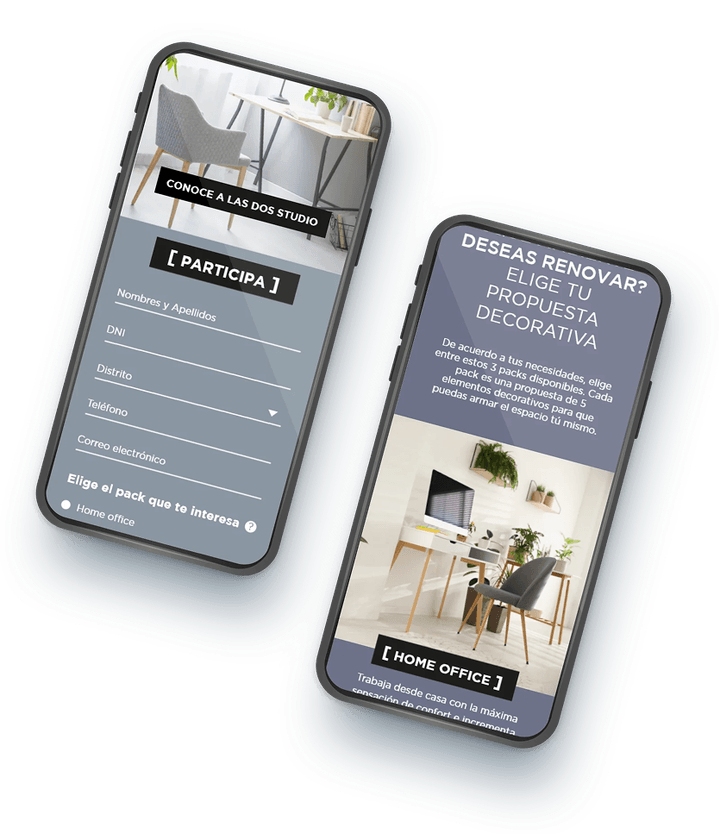 Sitio web de Styla en smartphones: participa y adelanta tu propuesta decorativa