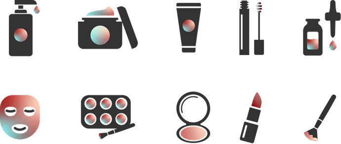 Iconografía de productos de belleza de The Beauty Trust