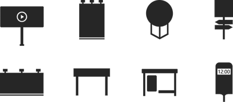Iconografía de elementos publicitarios de Latin American Outdoors
