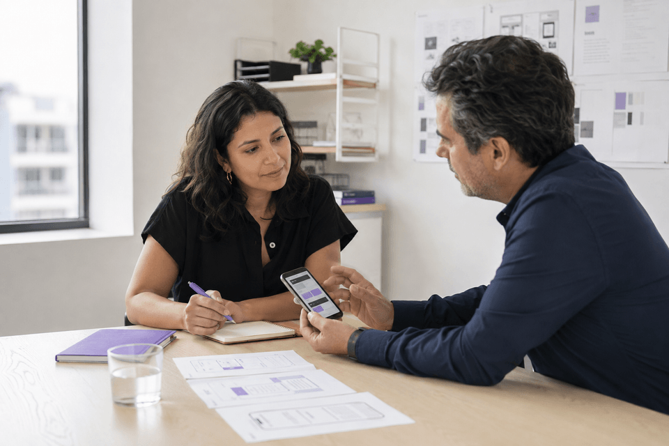 Sesión de validación de un prototipo con un cliente
