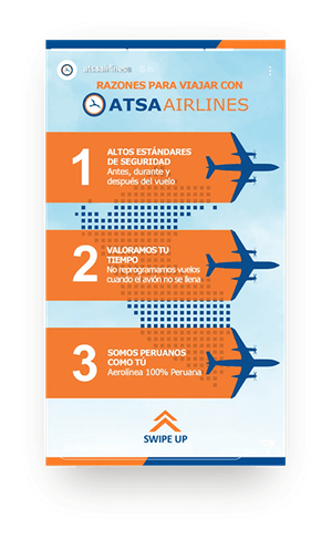 Publicación de Instagram Atsa Airlines: Razones para viajar con Atsa Airlines