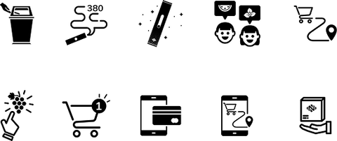 Iconografía de la identidad de marca de Note Vapor
